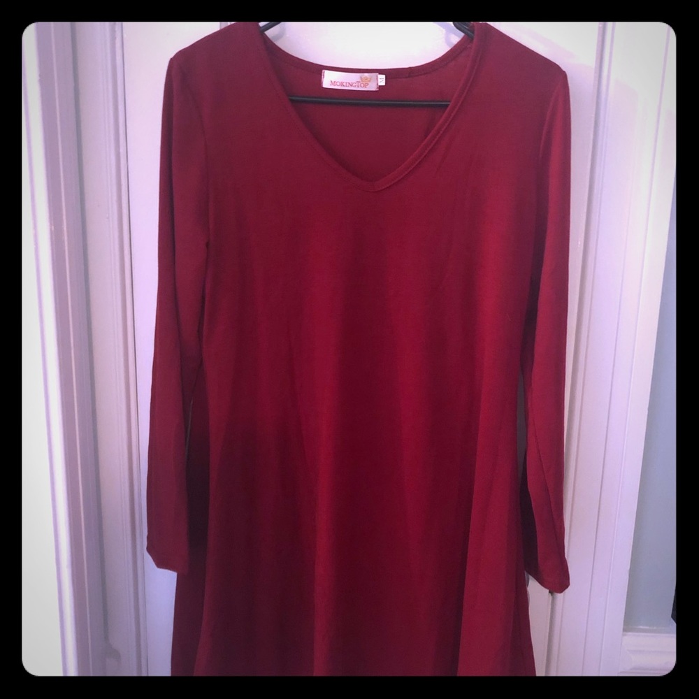 MockingTop Red Tunic Dress Size Medium